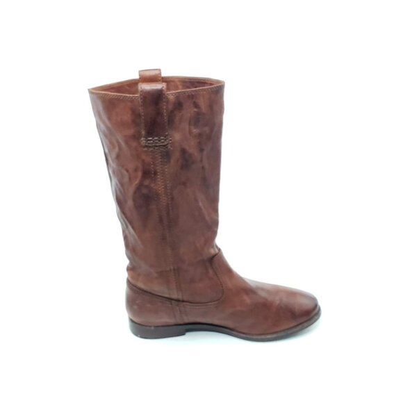Frye Anna Women’s Mid Pull On Boots Brown Leather Size 8M - Picture 2 of 14